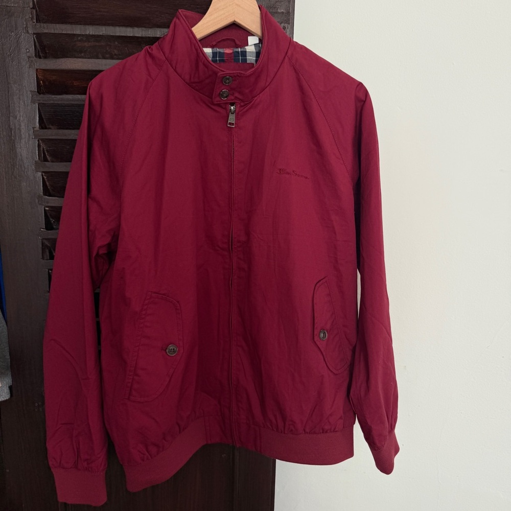 Ben Sherman NEW Men's Burgundy Lightweight Harrington Jacket - Picture 2 of 5